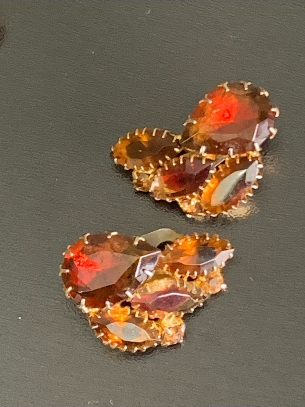 Verified Vintage JULIANA (DeLizza & Elster) Topaz Amber Rhinestone Brooch & Earr - Picture 6 of 15